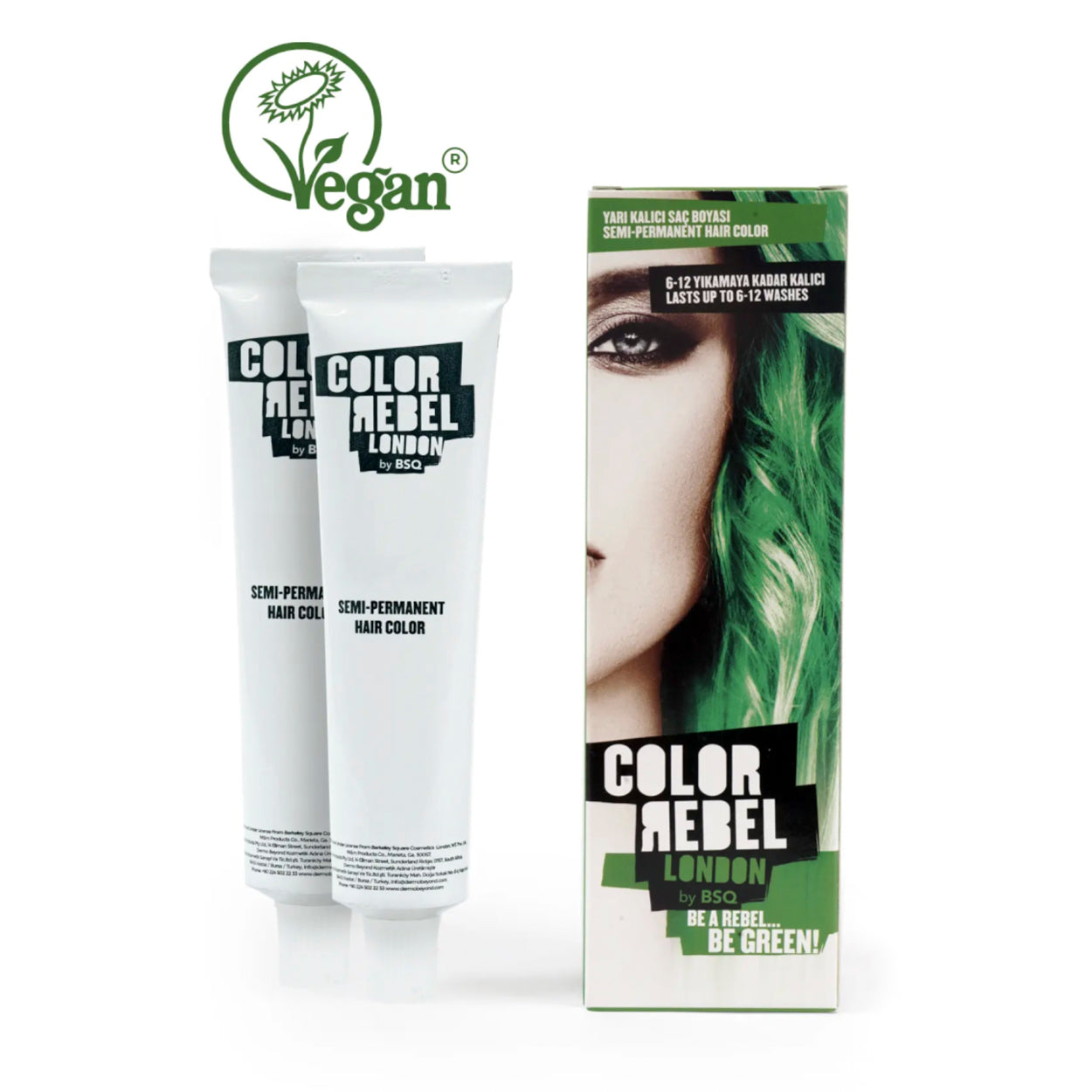 Color Rebel London, Semi-Permanente Haarfarbe, Vegan, Ohne Ammoniak & Parabene, für bis zu 12 Haarwäschen