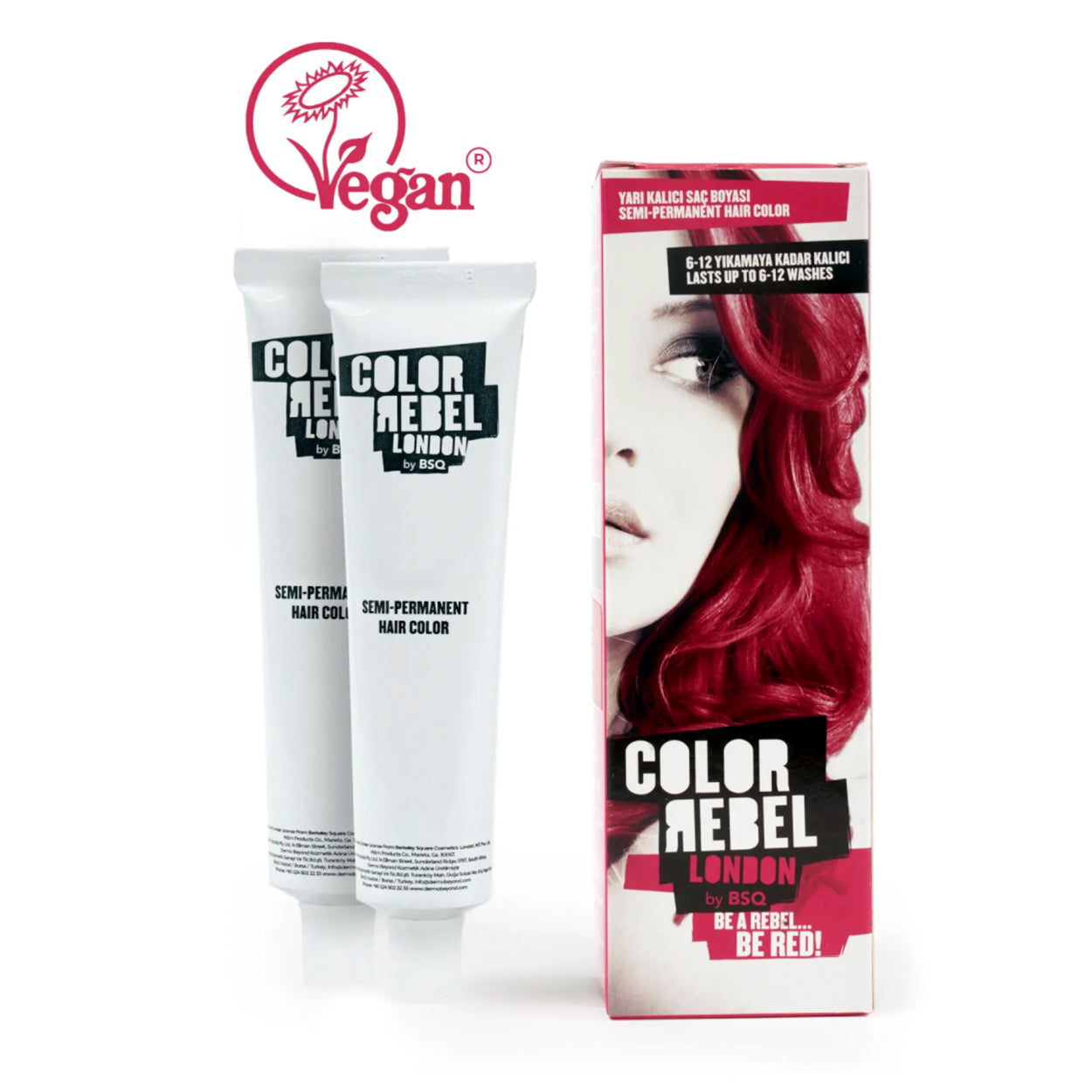 Color Rebel London, Semi-Permanente Haarfarbe, Vegan, Ohne Ammoniak & Parabene, für bis zu 12 Haarwäschen
