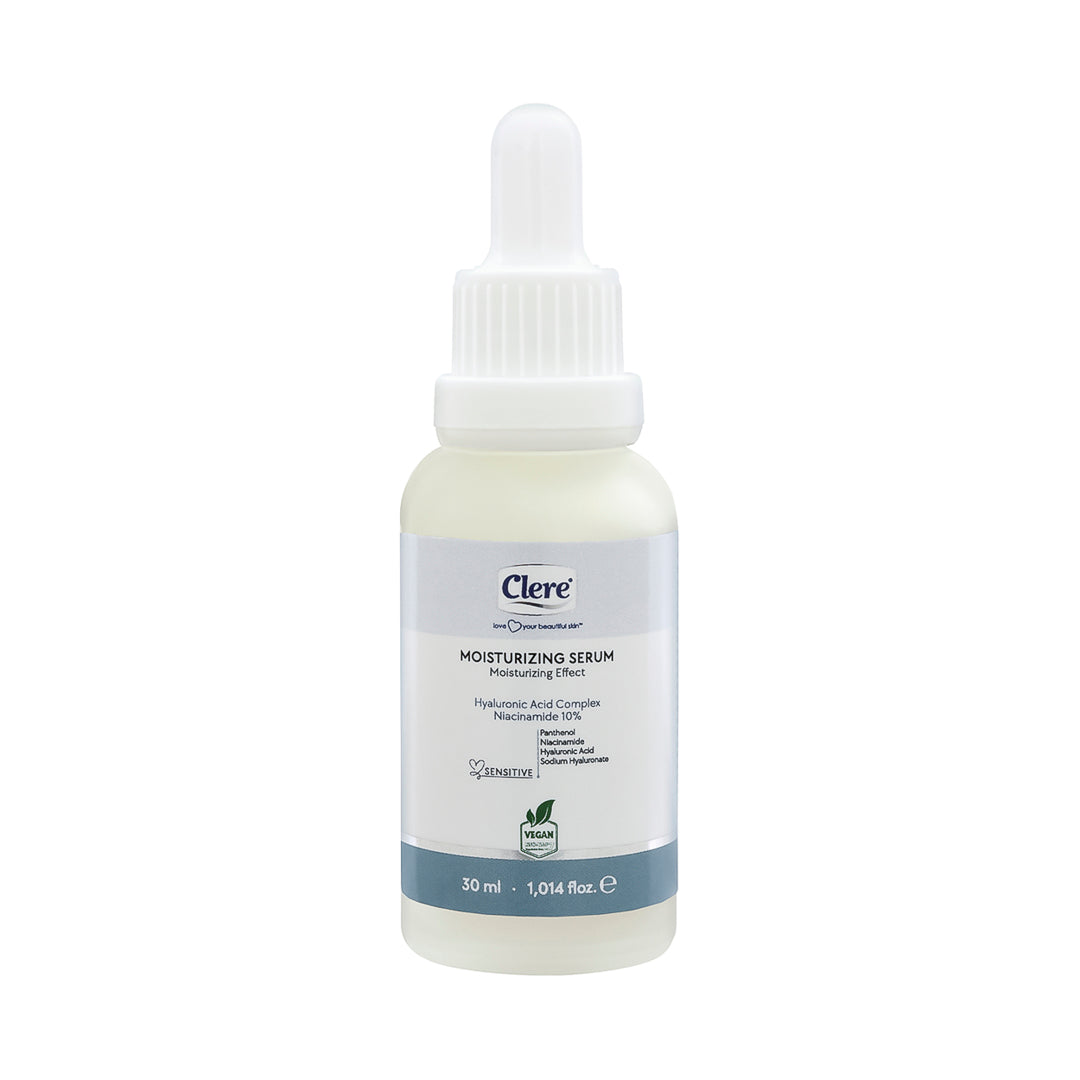 Clere Feuchtigkeitsserum mit Hyaluronsäure & Niacinamid 10% – Hydratation, Faltenreduktion und Hautelastizität für alle Hauttypen