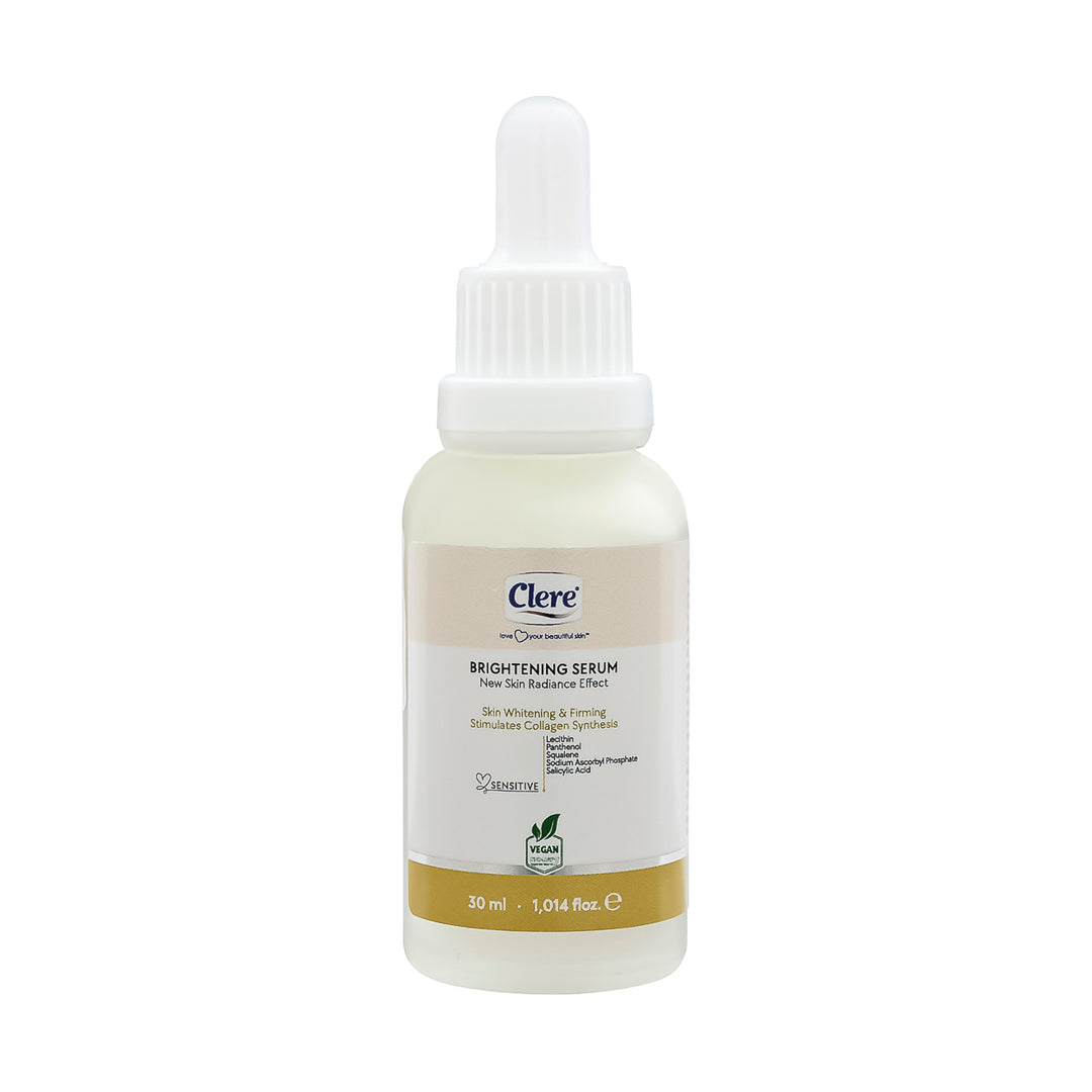 Clere Brightening Serum 30ml , Aufhellendes Anti-Aging Serum für strahlende Haut, Kollagen-stimulierend, vegan, ohne Alkohol und Parabene