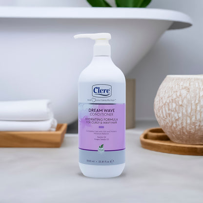 Clere Dream Wave Conditioner – Feuchtigkeitsspendende Formel für Lockiges & Welliges Haar (1000 ml)