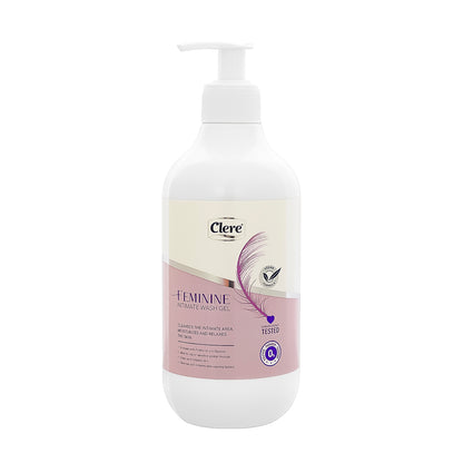 Clere Feminine Intimwaschgel 500ml, Sanfte Intimpflege für Frauen, Vegan, frei von Parabenen & Silikonen, ideal für empfindliche Haut