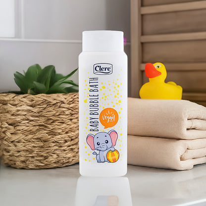 Clere Baby Bubble Bath 500 ml – Veganes Baby Schaumbad mit Panthenol und Milchsäure, Sanft zur empfindlichen Babyhaut, für tägliche Pflege