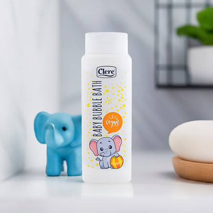 Clere Baby Bubble Bath 500 ml – Veganes Baby Schaumbad mit Panthenol und Milchsäure, Sanft zur empfindlichen Babyhaut, für tägliche Pflege