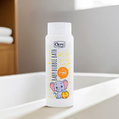 Clere Baby Bubble Bath 500 ml – Veganes Baby Schaumbad mit Panthenol und Milchsäure, Sanft zur empfindlichen Babyhaut, für tägliche Pflege
