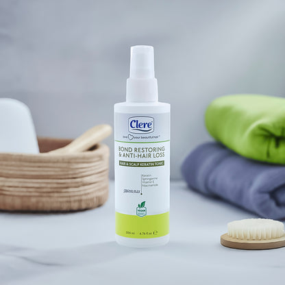 Clere Bond Restoring & Anti-Hair Loss Keratin Tonic, Haarwachstum, Haarstärkung & Kopfhautpflege, 200ml
