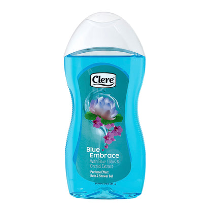 Clere Blue Embrace Duschgel 300ml – Vegan, Parabenfrei, Silikonfrei, mit blauem Lotus und Orchideenextrakt für ein luxuriöses Badeerlebnis