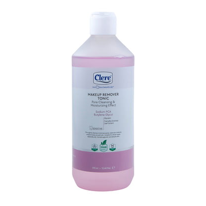Clere Makeup Remover Tonic, Sanfte Porenreinigung, Feuchtigkeitsspendend & Vegan, 375 ml