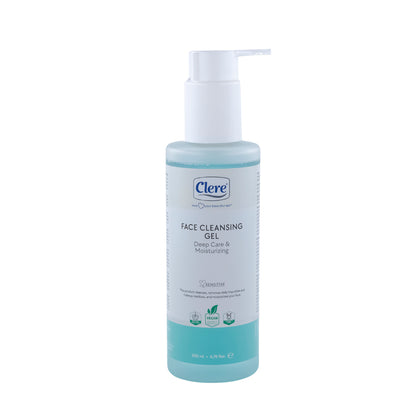 Clere Gesicht Reinigungsgel, Tiefe Pflege, feuchtigkeitsspendend, vegan & cruelty-free, für sensible Haut, 200 ml