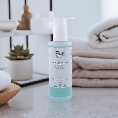 Clere Gesicht Reinigungsgel, Tiefe Pflege, feuchtigkeitsspendend, vegan & cruelty-free, für sensible Haut, 200 ml