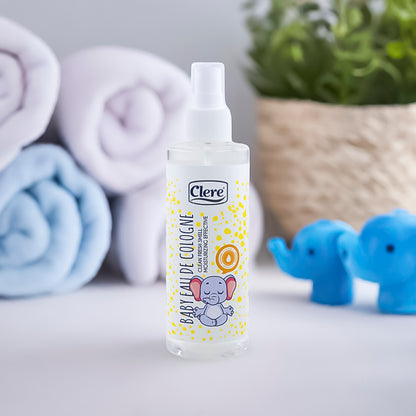 Clere Babyöl 200ml - Paraben- & Silikonfrei, mit Vitamin E, Mandel- und Jojobaöl, Feuchtigkeitsspendend und Pflegend, für empfindliche Babyhaut, Massageöl